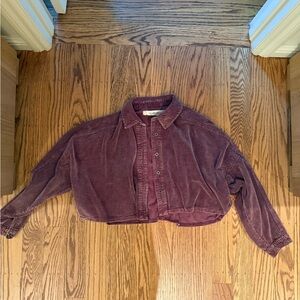Free People - Corduroy Crop Jacket in Wine